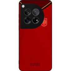 Coque OnePlus 12 - Silicone rigide noir Maillot de football Espagne 2022 personnalisable
