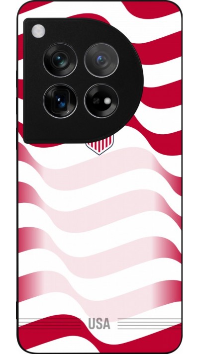 Coque OnePlus 12 - Silicone rigide noir Maillot de football E?tats Unis 2026 personnalisable