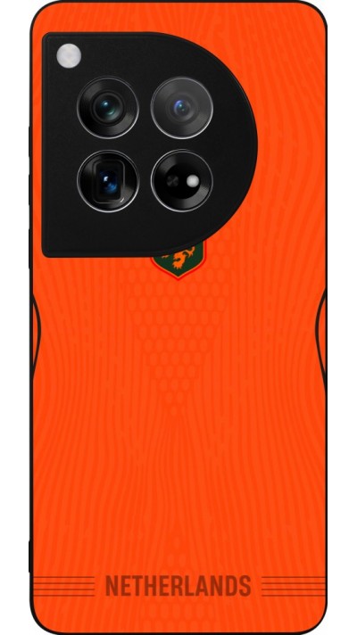 Coque OnePlus 12 - Silicone rigide noir Maillot de football Pays-Bas 2026 personnalisable