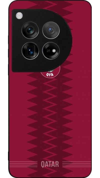Coque OnePlus 12 - Silicone rigide noir Maillot de football Qatar 2026 personnalisable