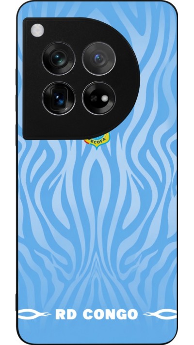 Coque OnePlus 12 - Silicone rigide noir Maillot de football RD Congo 2026 personnalisable