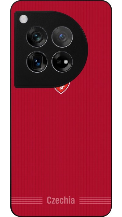 Coque OnePlus 12 - Silicone rigide noir Maillot de football Répuplique Tchèque 2026 personnalisable