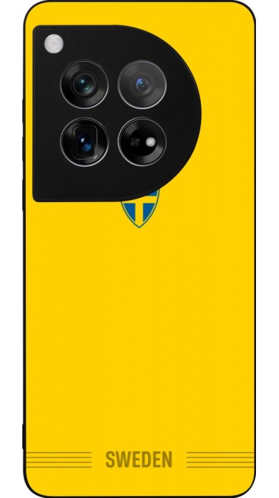 Coque OnePlus 12 - Silicone rigide noir Maillot de football Suède 2026 personnalisable