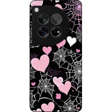 Coque OnePlus 12 - Silicone rigide noir Halloween 2024 girly