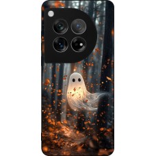 Coque OnePlus 12 - Silicone rigide noir Halloween 2025 Ghost in the forest