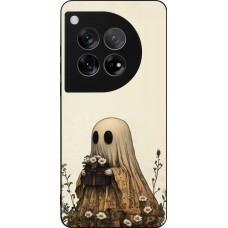 Coque OnePlus 12 - Silicone rigide noir Halloween 2025 Ghost gardener