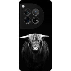 Coque OnePlus 12 - Silicone rigide noir Highland calf black