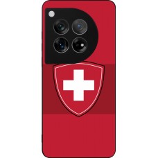 Coque OnePlus 12 - Silicone rigide noir Hockey World Championship Ecusson Suisse