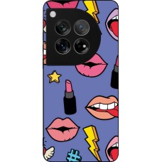 Coque OnePlus 12 - Silicone rigide noir Lips and lipgloss
