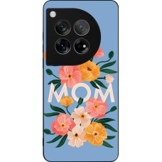 Coque OnePlus 12 - Silicone rigide noir Mom 2026 Flowers