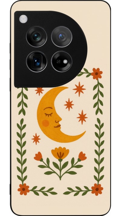 Coque OnePlus 12 - Silicone rigide noir Half moon stamp 2026