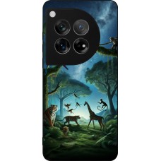 Coque OnePlus 12 - Silicone rigide noir Paradis des animaux exotiques
