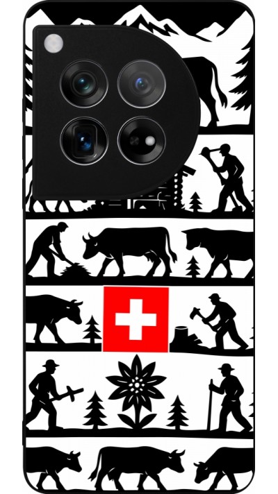 Coque OnePlus 12 - Silicone rigide noir Poya Suisse 1