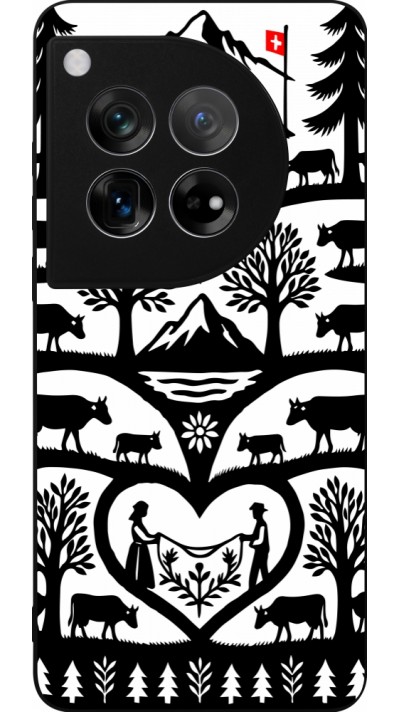 Coque OnePlus 12 - Silicone rigide noir Poya Suisse 2