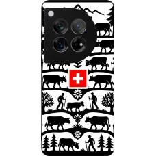 Coque OnePlus 12 - Silicone rigide noir Poya Suisse 3