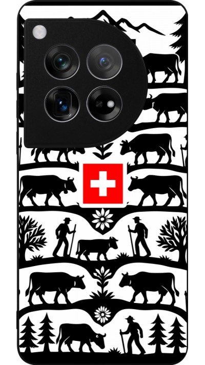 Coque OnePlus 12 - Silicone rigide noir Poya Suisse 3