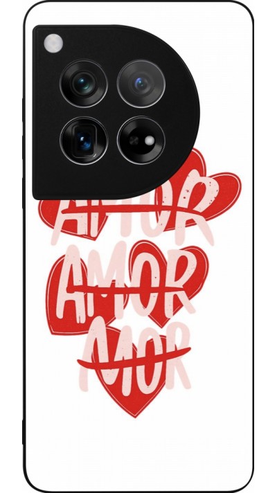 Coque OnePlus 12 - Silicone rigide noir Saint Valentines Day 26 Amor