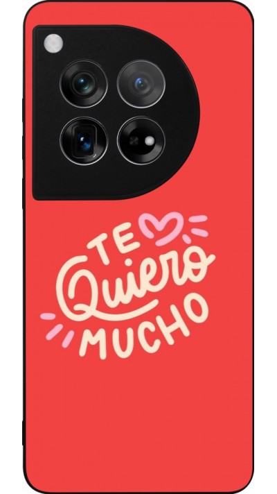 Coque OnePlus 12 - Silicone rigide noir Saint Valentines Day 26 Te quiero mucho