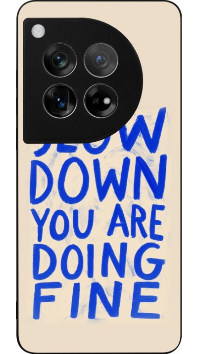 Coque OnePlus 12 - Silicone rigide noir Slow down 2026