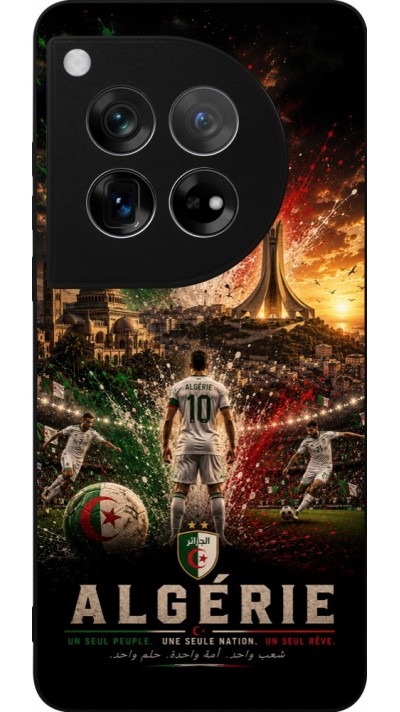 Coque OnePlus 12 - Silicone rigide noir Football Algérie splash 2026