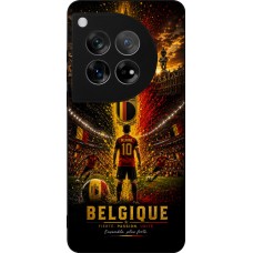 Coque OnePlus 12 - Silicone rigide noir Football Belgique splash 2026