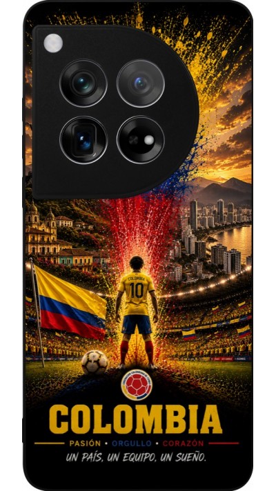 Coque OnePlus 12 - Silicone rigide noir Football Colombie splash 2026