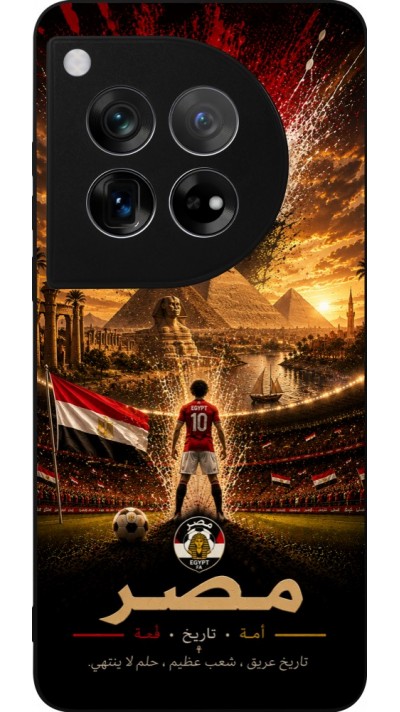 Coque OnePlus 12 - Silicone rigide noir Football Égypte splash 2026