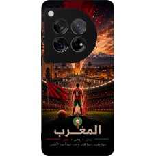 Coque OnePlus 12 - Silicone rigide noir Football Maroc splash 2026