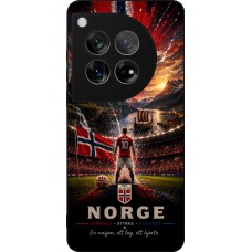 Coque OnePlus 12 - Silicone rigide noir Football Norvège splash 2026