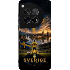 Coque OnePlus 12 - Silicone rigide noir Football Suède splash 2026