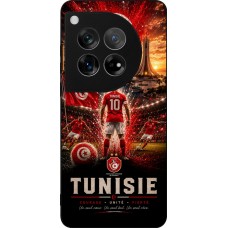 Coque OnePlus 12 - Silicone rigide noir Football Tunisie splash 2026