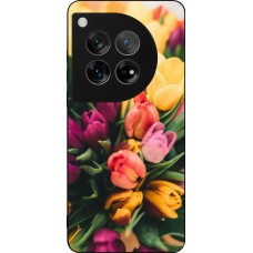 Coque OnePlus 12 - Silicone rigide noir Bouquet of tulips 2026