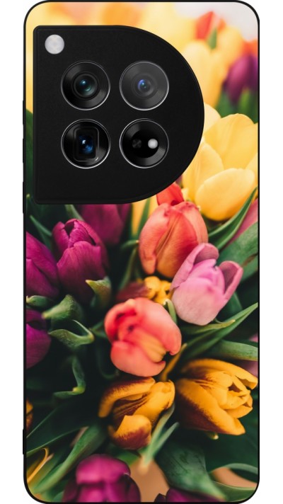 Coque OnePlus 12 - Silicone rigide noir Bouquet of tulips 2026