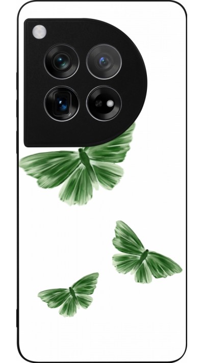 Coque OnePlus 12 - Silicone rigide noir Butterflies 2026