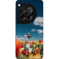 Coque OnePlus 12 - Silicone rigide noir Hot air balloon 2026