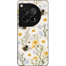 Coque OnePlus 12 - Silicone rigide noir Pattern bees 2026