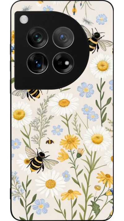 Coque OnePlus 12 - Silicone rigide noir Pattern bees 2026