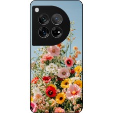 Coque OnePlus 12 - Silicone rigide noir Spring flowers 2026
