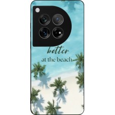 Coque OnePlus 12 - Silicone rigide noir Summer 2025 Life is better at the beach