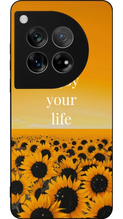 Coque OnePlus 12 - Silicone rigide noir Summer 2026 Enjoy your life