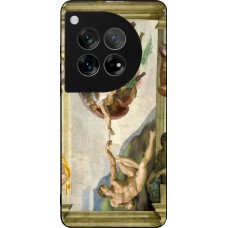 Coque OnePlus 12 - Silicone rigide noir Tableau art - La Création d’Adam - Michel-Ange