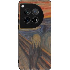 Coque OnePlus 12 - Silicone rigide noir Tableau art - Le Cri - Edvard Munch