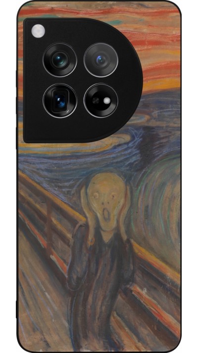 Coque OnePlus 12 - Silicone rigide noir Tableau art - Le Cri - Edvard Munch