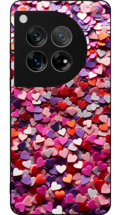 OnePlus 12 Case Hülle - Silikon schwarz Valentin 2025 Konfetti