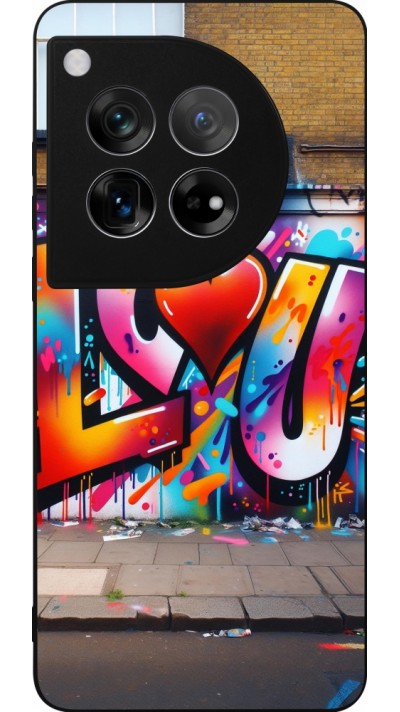 OnePlus 12 Case Hülle - Silikon schwarz Valentin 2025 Liebe U Tag