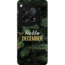 Coque OnePlus 12 - Silicone rigide noir Winter 25 Winter hello december