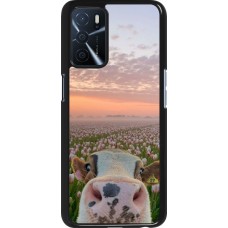 Coque OPPO A16s - Cow with tulips Spring 2026