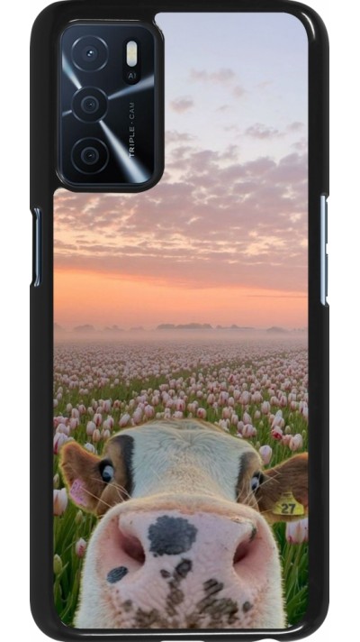OPPO A16s Case Hülle - Cow with tulips Spring 2026