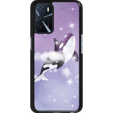 Oppo A16s Case Hülle - Whale in sparking stars
