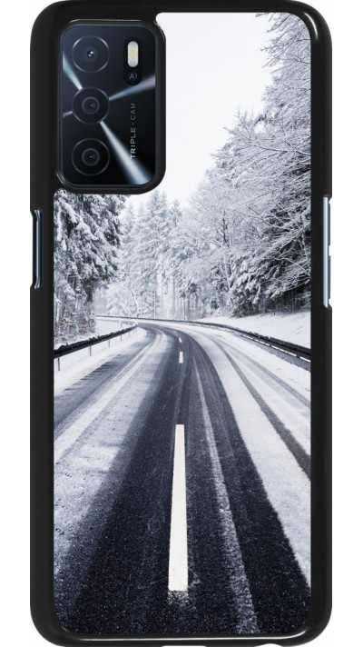 Coque Oppo A16s - Winter 22 Snowy Road